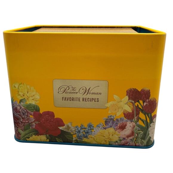 The Pioneer Woman Favorite Recipes Tin Box William Morrow Floral Design 2019 - Picture 3 of 13